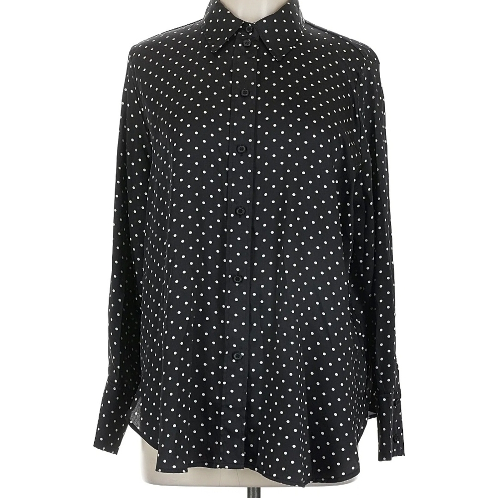 H&M Womens Black Polka Dot Shirt Size XL
